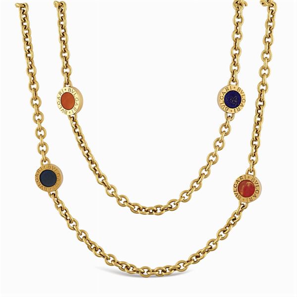 Bulgari, lunga collana in oro giallo 18kt