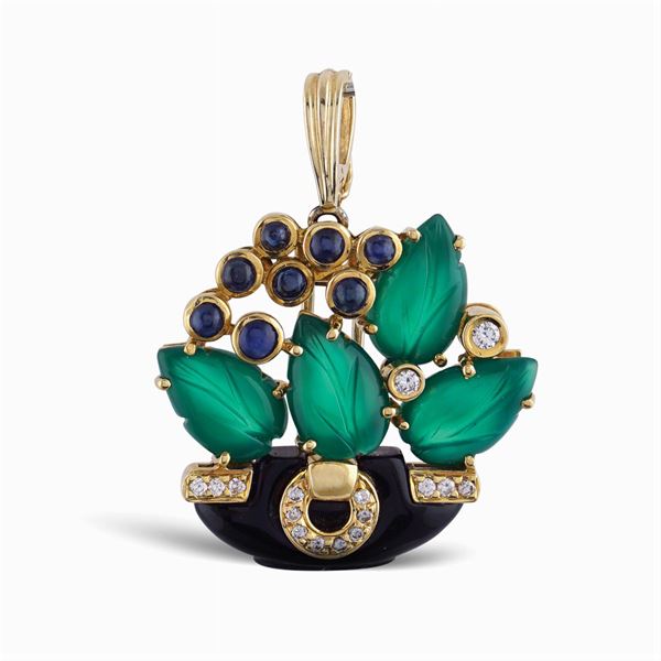 Cartier, spilla pendente a motivo floreale