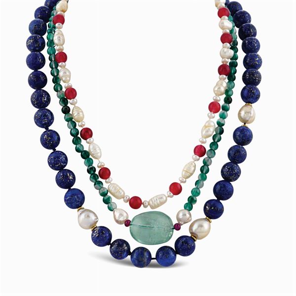 Group of three necklaces  - Auction Important Jewels & Fine Watches - Colasanti Casa d'Aste