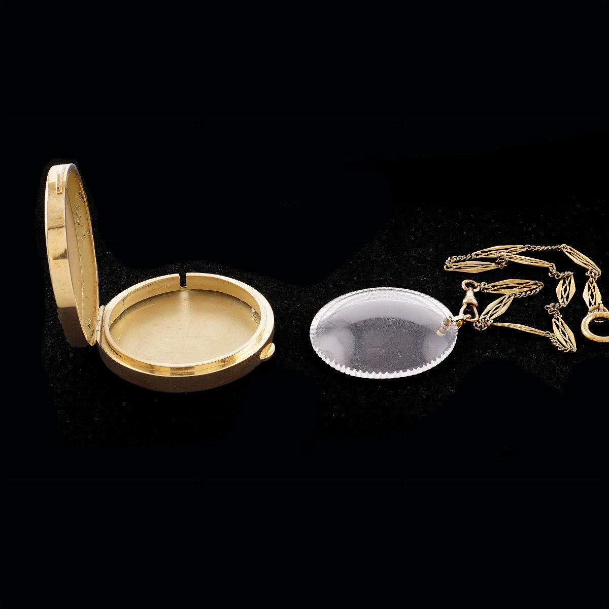 Catena in Oro Giallo 18kt con Lente D'ingrandimento