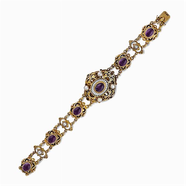 Bracciale borbonico in argento dorato