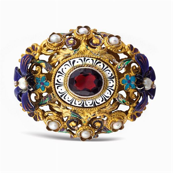 Golden silver Bourbon brooch