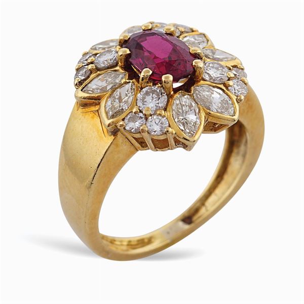18kt gold ring with Thailand ruby