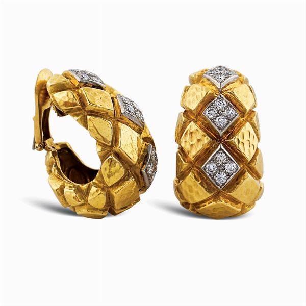 David Webb, geometric pattern earrings