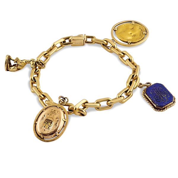 18kt gold charms bracelet