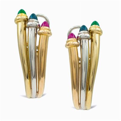 Orecchini in Oro a Tre Colori 18kt