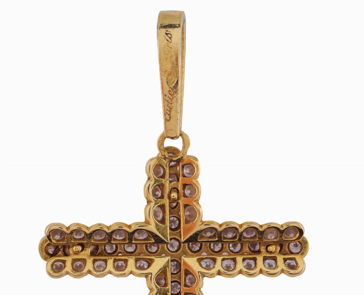 Cartier, Pendente Croce in Oro Giallo 18kt