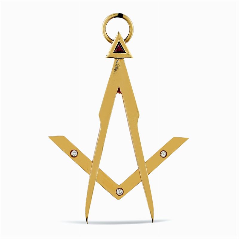 Pendente Massonico in Oro Giallo 18kt