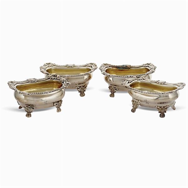 Four silver salt cellars  (London, George III, 1812 - 1813)  - Auction Fine Silver & The Art of the Table - Colasanti Casa d'Aste