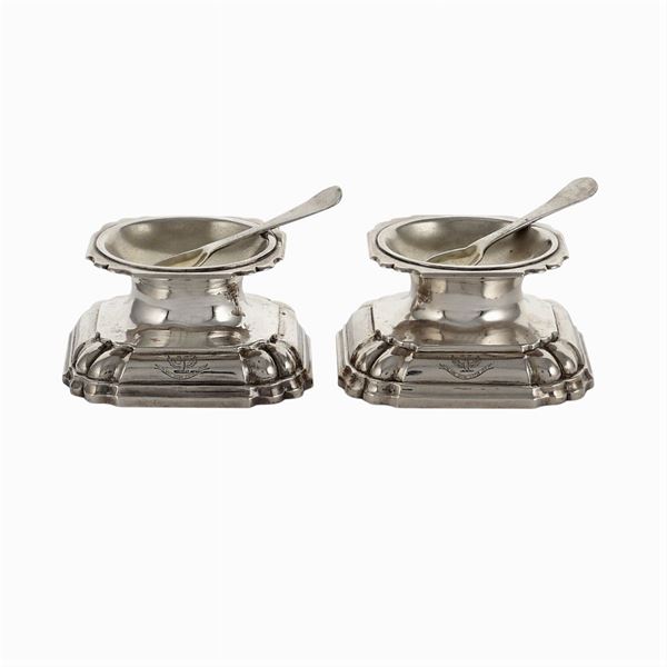 Pair of silver salt cellars