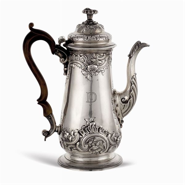 Caffettiera in argento  (Londra, Giorgio II, 1752)  - Asta ARGENTI E L'ARTE DELLA TAVOLA  - Colasanti Casa d'Aste