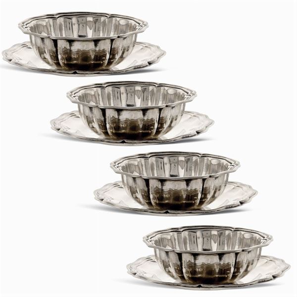 Josephine Osnaghi : Six silver cups with saucers  (Italy, 20th century)  - Auction Fine Silver & The Art of the Table - Colasanti Casa d'Aste
