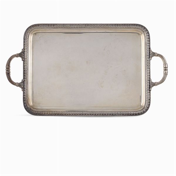 Two-handled rectangular silver tray  (Italy, 20th century)  - Auction Fine Silver & The Art of the Table - Colasanti Casa d'Aste