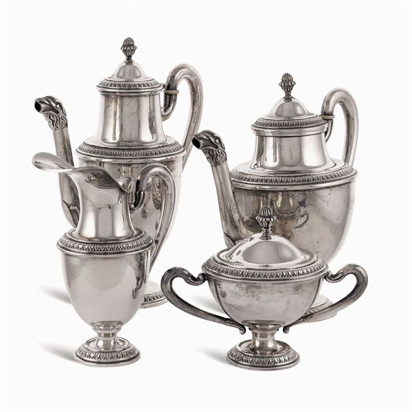 Silver tea and coffee service (4)  (Italy, 20th century)  - Auction Fine Silver & The Art of the Table - Colasanti Casa d'Aste
