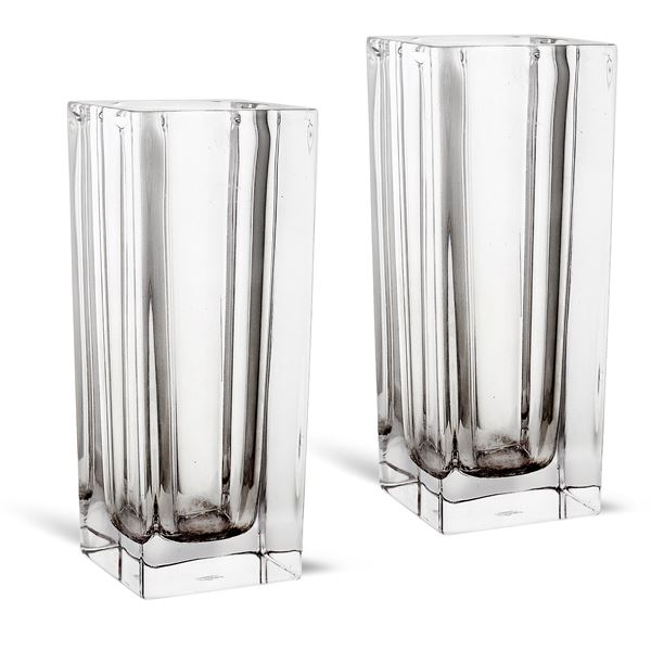 Cristal De Sèvres, pair of crystal vases
