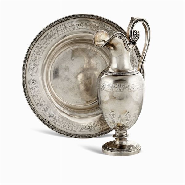 Silver jug and basin