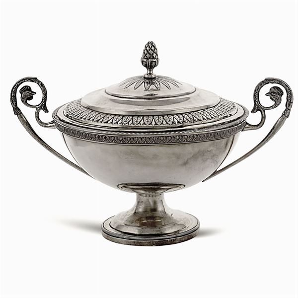 Silver sugar bowl