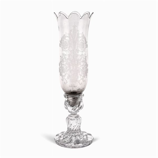 Baccarat, candeliere in cristallo  (Francia, XX Sec.)  - Asta ARGENTI E L'ARTE DELLA TAVOLA  - Colasanti Casa d'Aste
