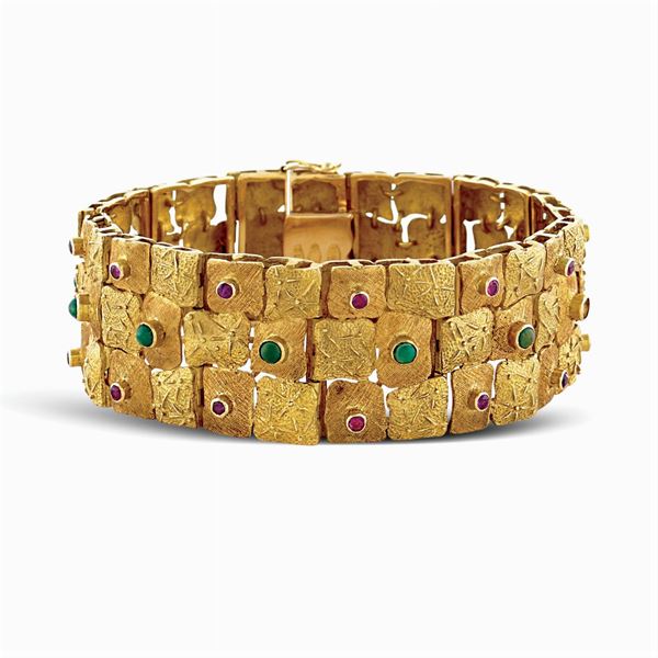 Bracciale in oro giallo e rosa 18kt