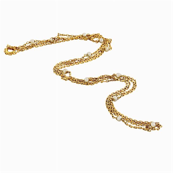 Lunga collana in oro giallo 18kt