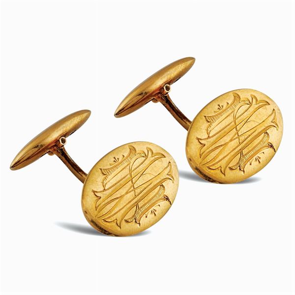 Gemelli ovali in oro giallo 18kt