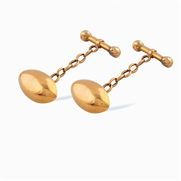 Gemelli ovali in oro rosa 18kt