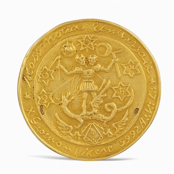 Moneta massonica in oro giallo 18kt