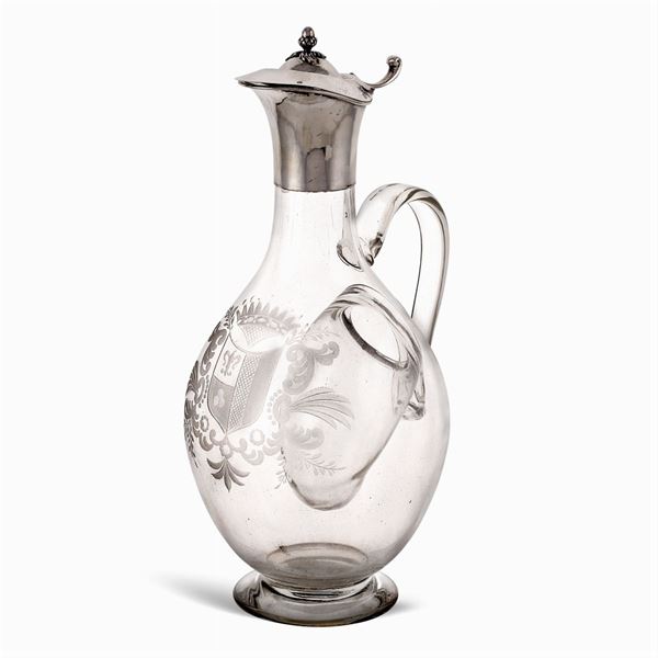 Crystal and silver jug