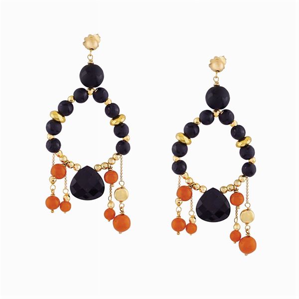 18kt gold pendant earrings