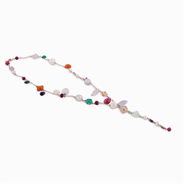 Collana multicolor in oro rosa 18kt