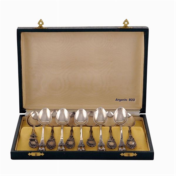 Twelve silver teapoons  (Italy, 20th century)  - Auction Fine Silver & The Art of the Table - Colasanti Casa d'Aste