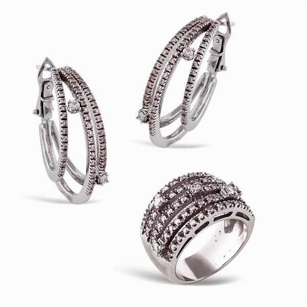 Parure in oro bianco 18kt e diamanti