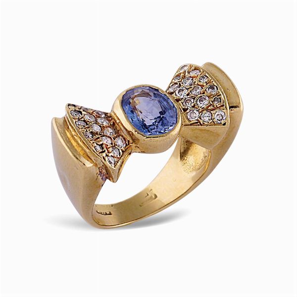 Anello a fiocco in oro giallo 18kt