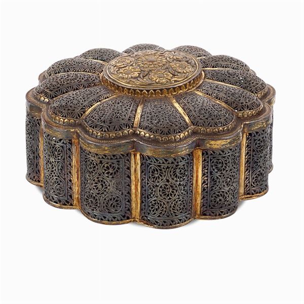 Scatola in argento e vermeil