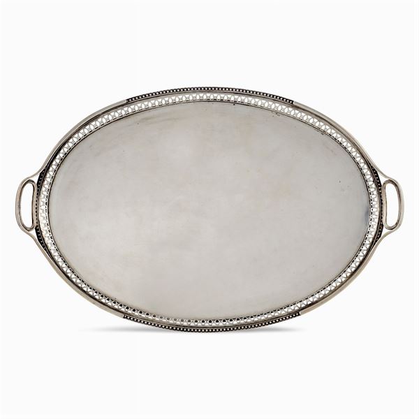 Two-handled silver tray  (European manifacture, 19th-20th century)  - Auction Fine Silver & The Art of the Table - Colasanti Casa d'Aste