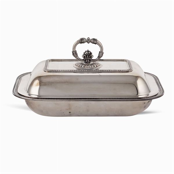 Rectangular silver entrée dish  (Italy, 20th century)  - Auction Fine Silver & The Art of the Table - Colasanti Casa d'Aste