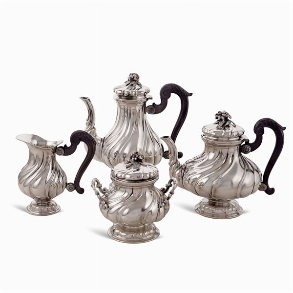 Silver tea and coffee service (4)  (Italy, 19th-20th century)  - Auction Fine Silver & The Art of the Table - Colasanti Casa d'Aste