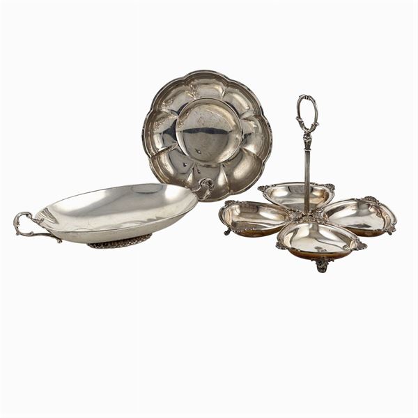 Group of silver centerpieces (3)  (Italy, 20th century)  - Auction Fine Silver & The Art of the Table - Colasanti Casa d'Aste