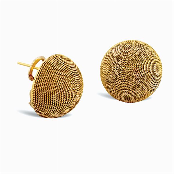 18kt gold half-sphere earrings
