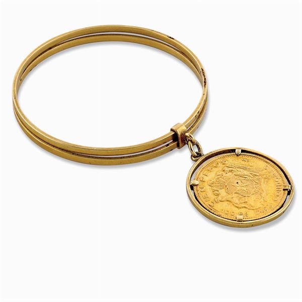18kt gold double bangle bracelet