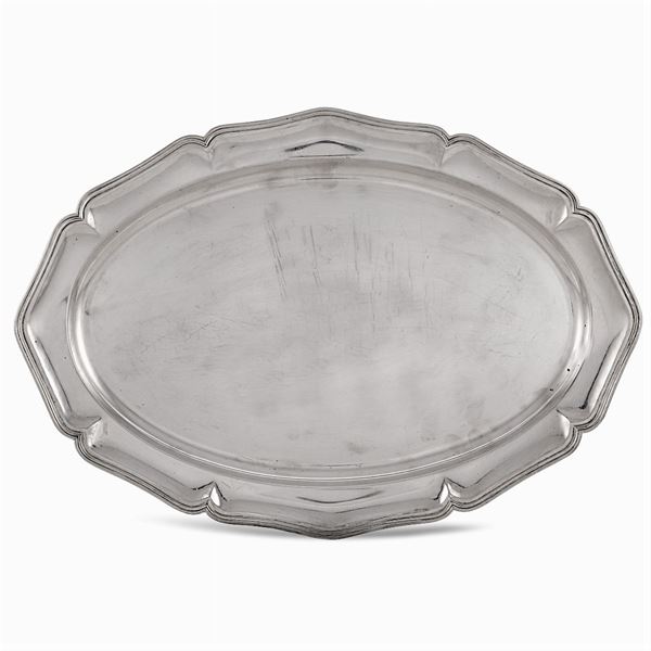 Silver serving tray