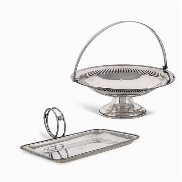 Group of two silvered metal objects