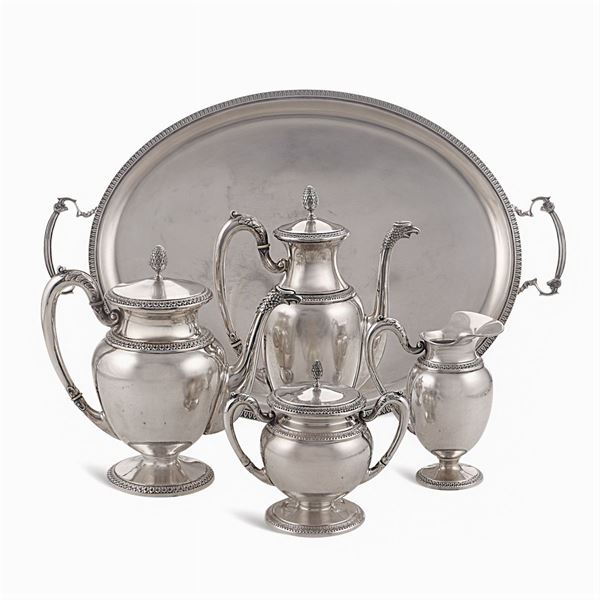 Silver tea and coffee service (5)  (Italy, 20th century)  - Auction Fine Silver & The Art of the Table - Colasanti Casa d'Aste