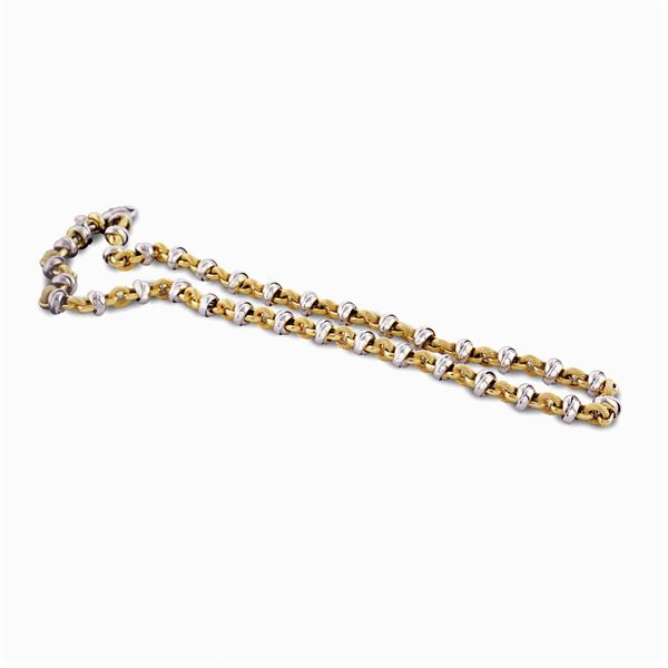 Collana in oro a due colori 18kt