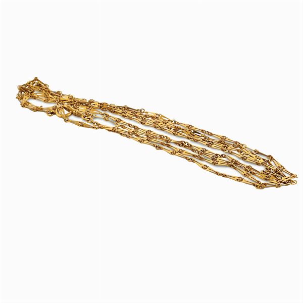 Long 9kt gold watch chain  (early 20th century)  - Auction Important Jewels & Fine Watches - Colasanti Casa d'Aste