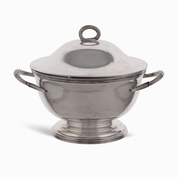 Two-handled silver soup tureen