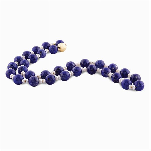 Collana ad un filo di lapislazzulo a sfere  - Asta GIOIELLI E OROLOGI  - Colasanti Casa d'Aste
