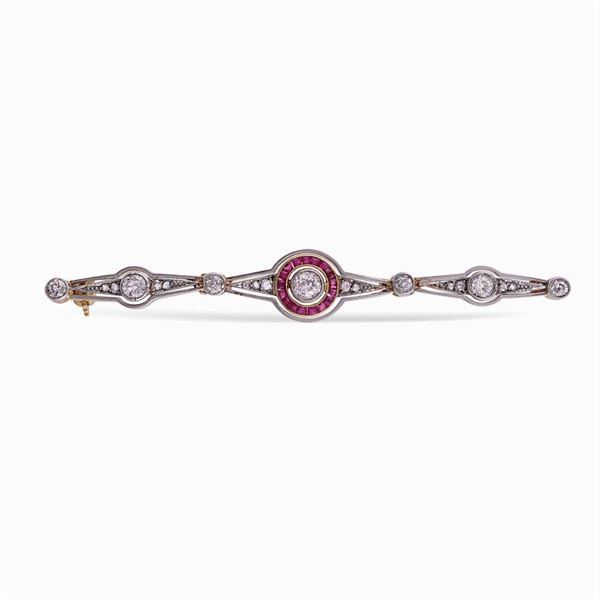 Silver and yellow gold brooch  (early 20th century)  - Auction Important Jewels & Fine Watches - Colasanti Casa d'Aste