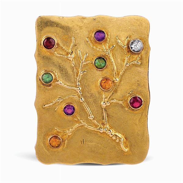 Spilla pendente in oro giallo 18kt