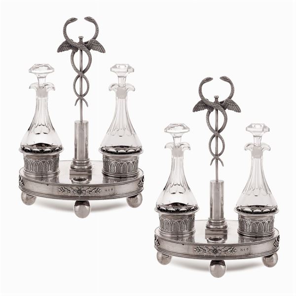 Coppia di oliere in argento